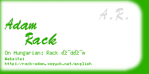 adam rack business card